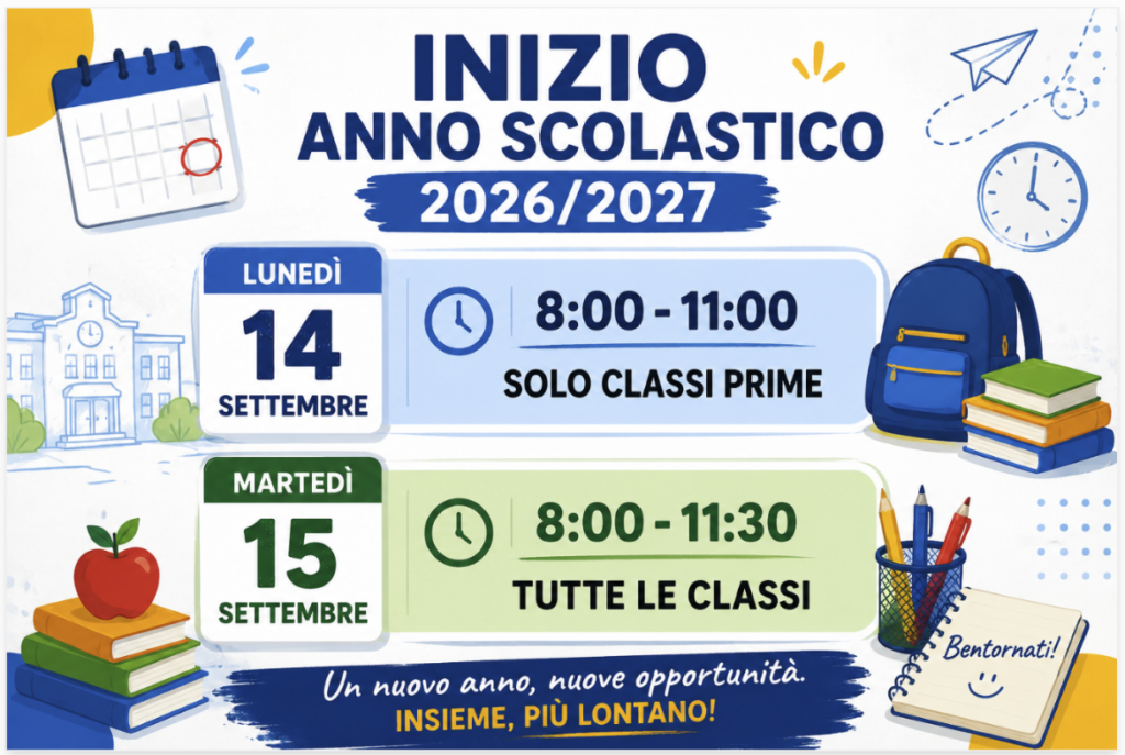 AVVIO ANNO SCOLASTICO 2026/2027 – DATE INIZIO LEZIONI