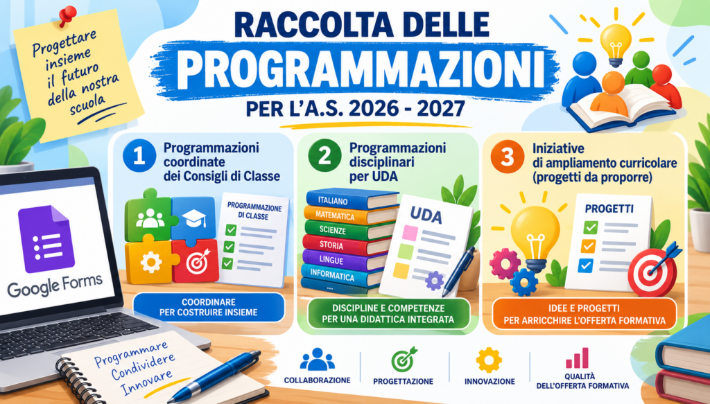 Raccolta delle programmazioni coordinate dei CdC, per UDA e dei progetti da proporre per l’a.s.2026-2027